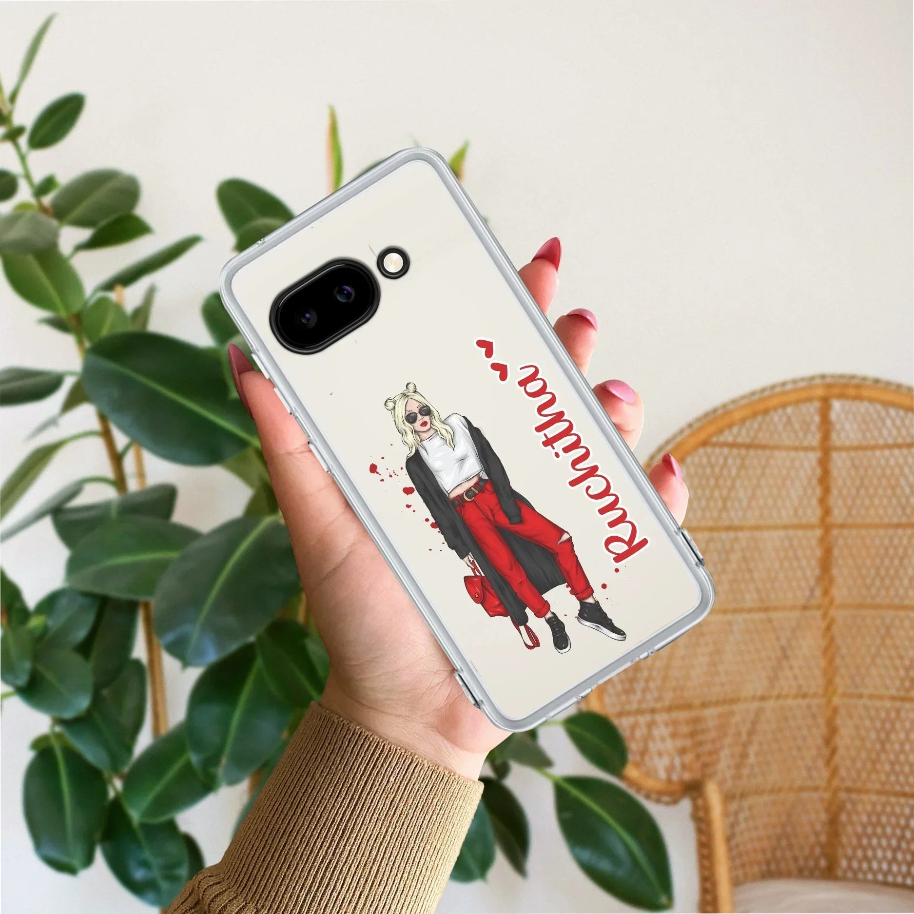 Attitude Girl Customize Transparent Silicon Case For Google Pixel 9a 5G