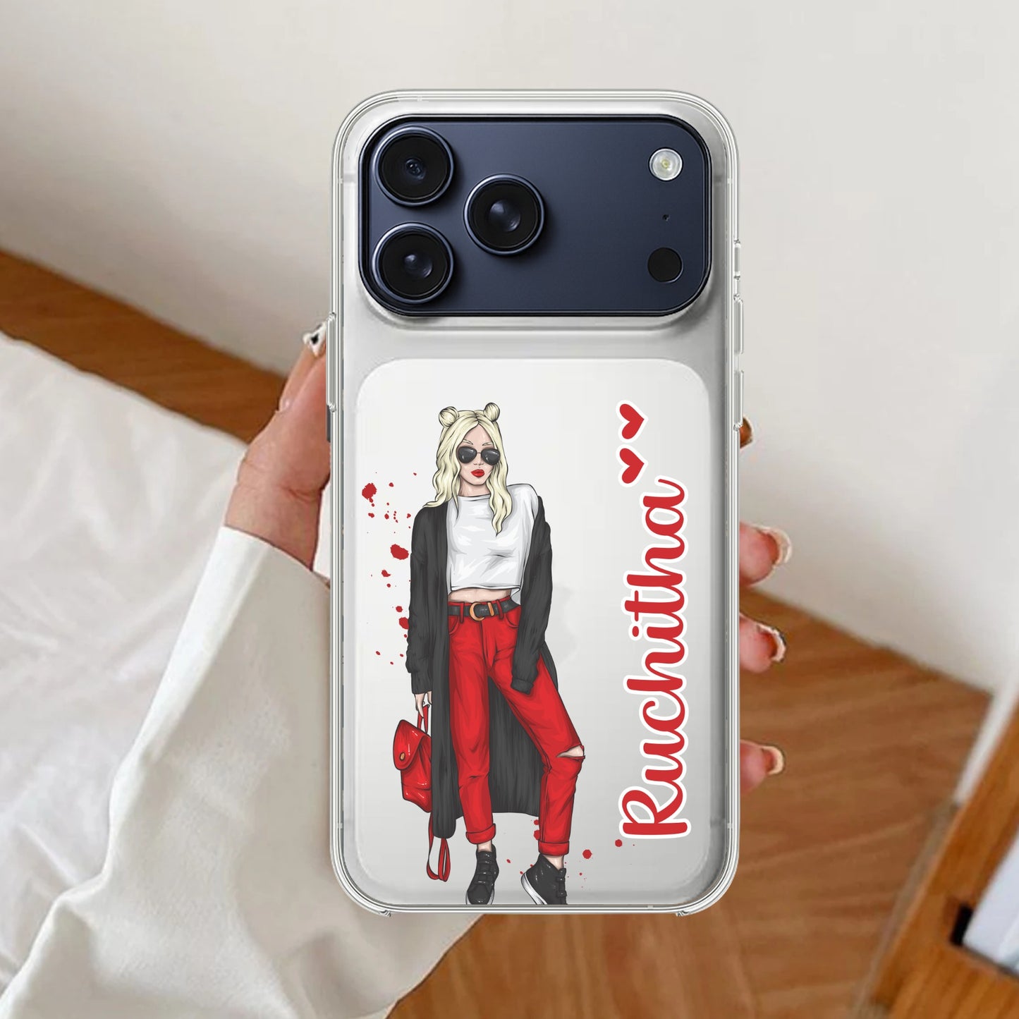 Attitude Girl Customize Transparent Silicon Case For iPhone