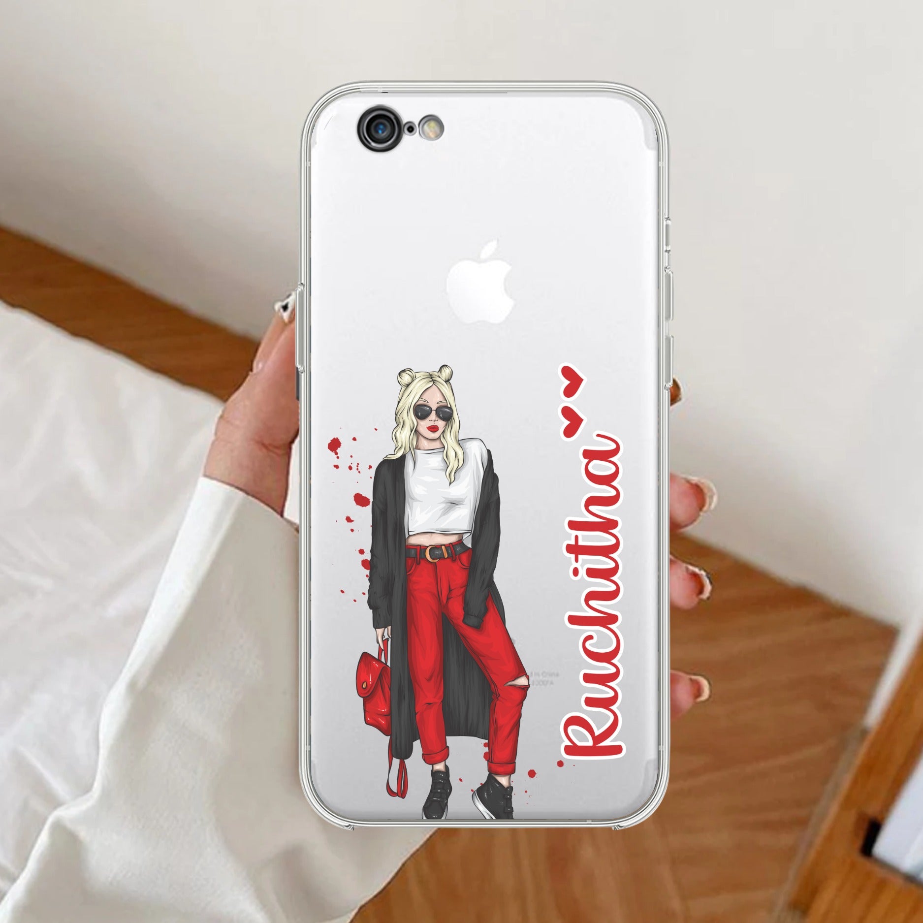 Attitude Girl Customize Anti Yellow Clear Case For iPhone 7 / iPhone 8 / iPhone Se 2020