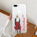 Attitude Girl Customize Transparent Silicon Case For iPhone 7 Plus / iPhone 8 Plus