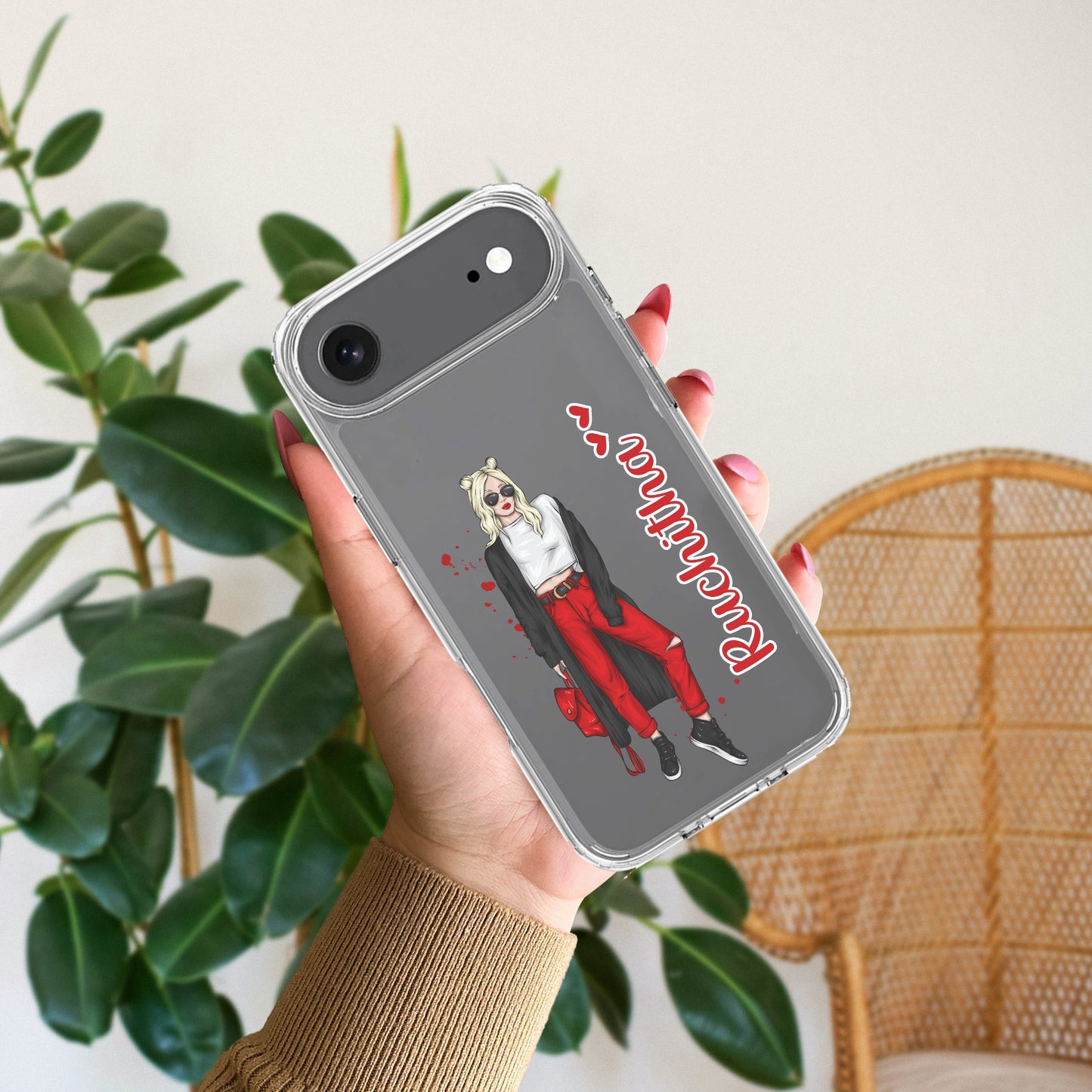Attitude Girl Customize Transparent Silicon Case For iPhone
