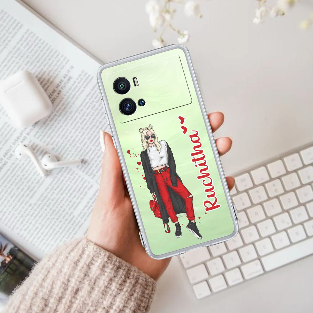 Attitude Girl Customize Transparent Silicon Case For iQOO Neo 7 Pro 5G