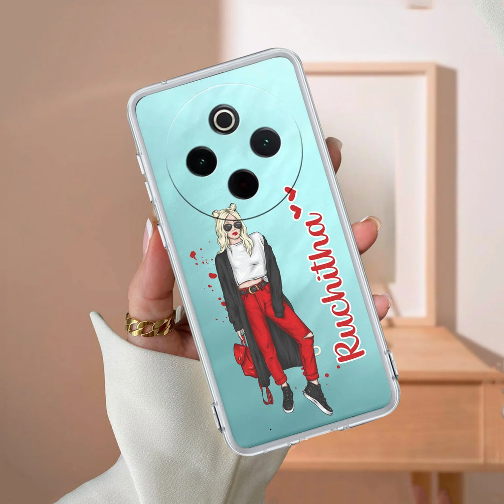 Attitude Girl Customize Transparent Silicon Case For iQOO Z10 5G