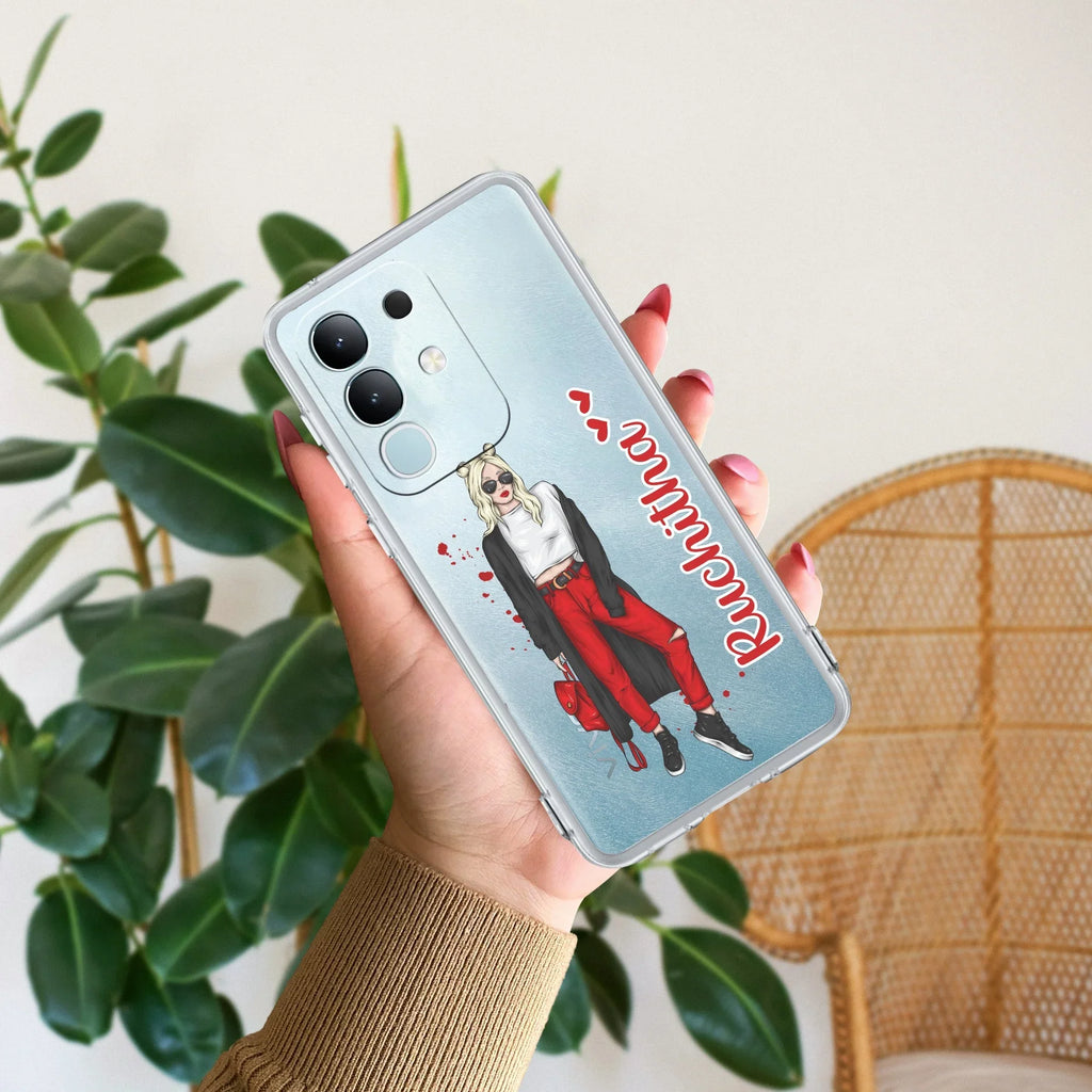 Attitude Girl Customize Transparent Silicon Case For iQOO Z7 5G
