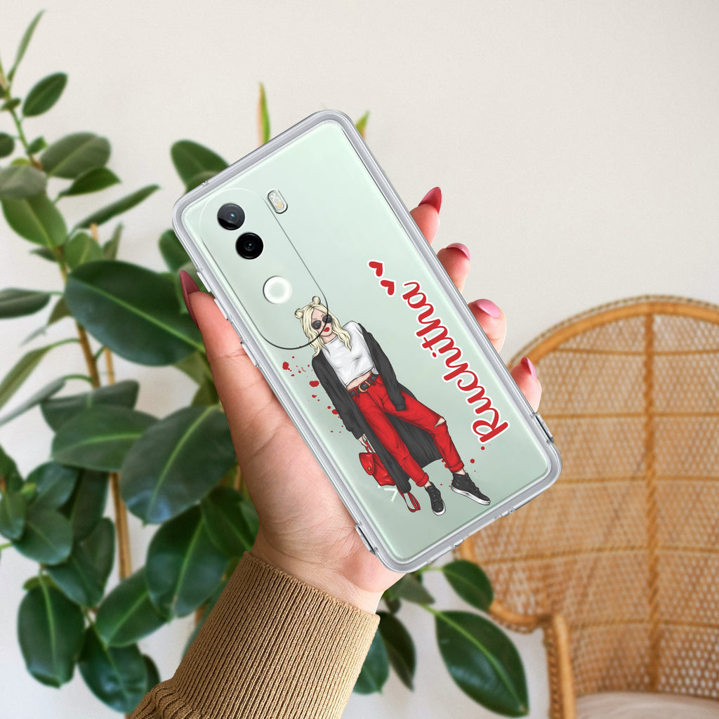 Attitude Girl Customize Transparent Silicon Case For iQOO Z9s 5G