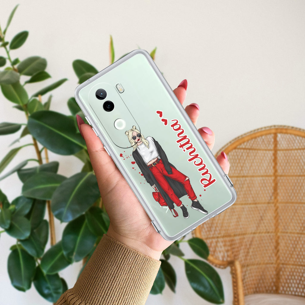 Attitude Girl Customize Transparent Silicon Case For Vivo V40e 5G