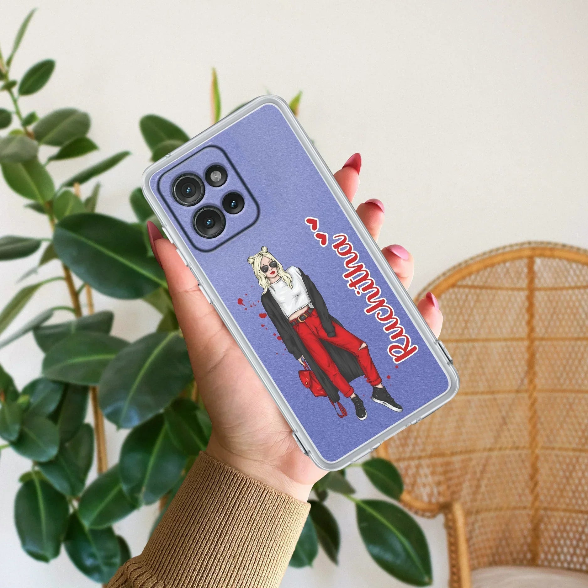 Attitude Girl Customize Anti Yellow Case For Motorola Edge 50 Neo