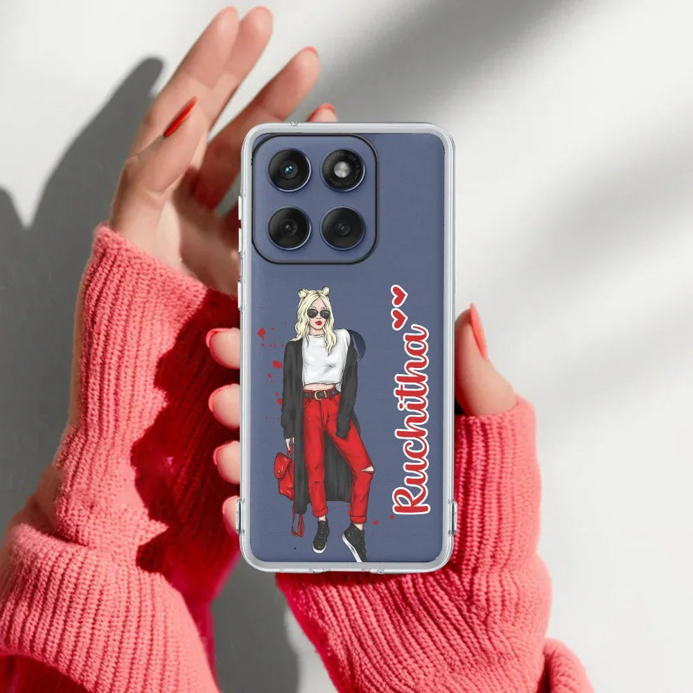 Attitude Girl Customize Transparent Silicon Case For Motorola