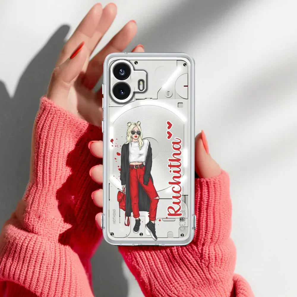 Attitude Girl Customize Transparent Silicon Case For Nothing - ShopOnCliQ