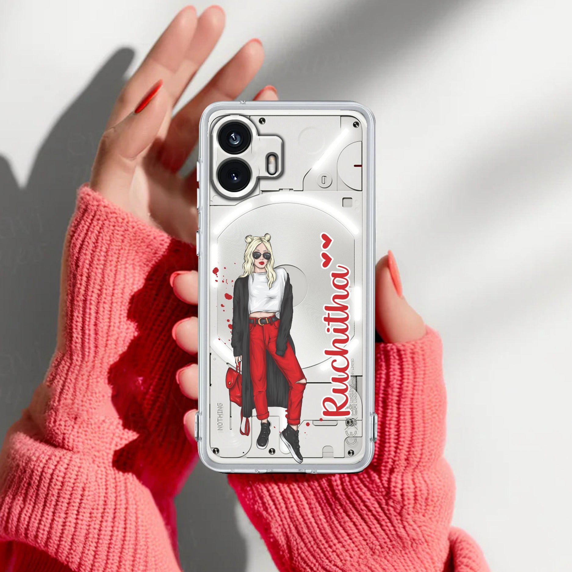 Attitude Girl Customize Anti Yellow Case For Nothing Phone 2