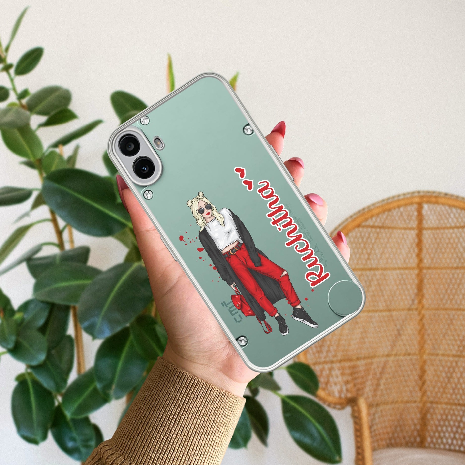 Attitude Girl Customize Transparent Silicon Case For CMF Nothing Phone 1 5G