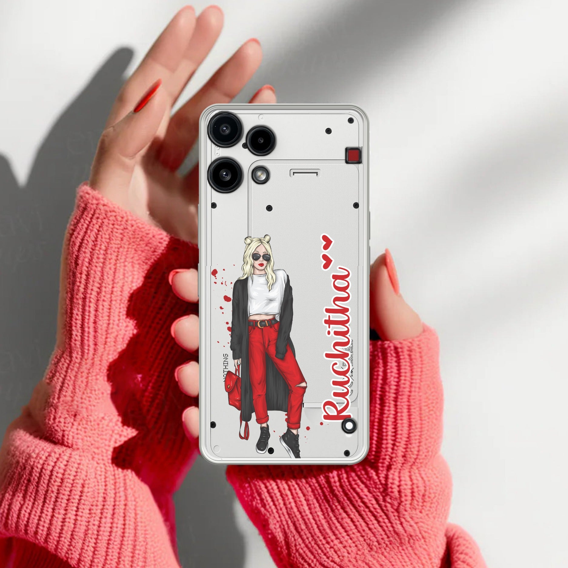 Attitude Girl Customize Transparent Silicon Case For Nothing