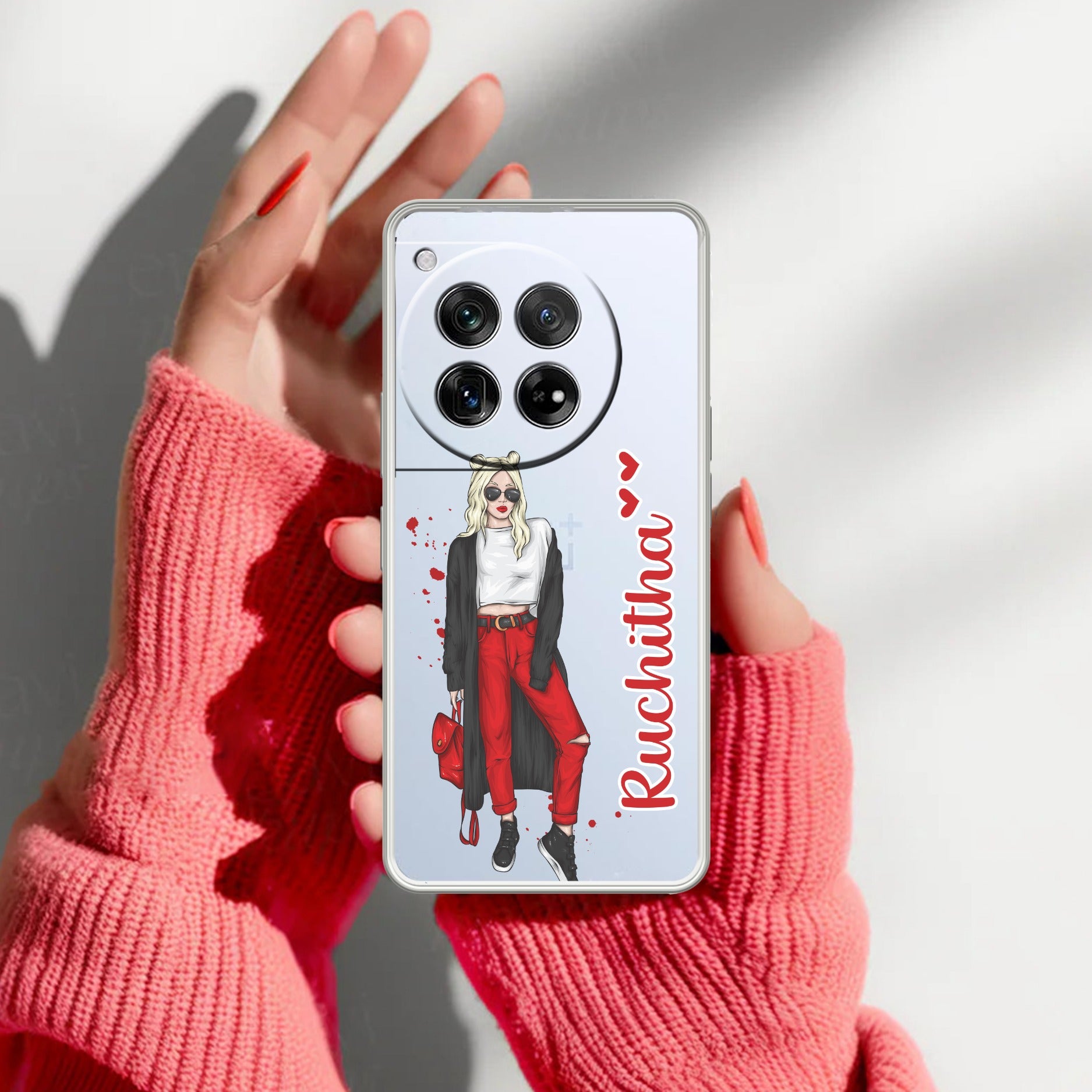 Attitude Girl Customize Anti Yellow Case For OnePlus 12 5G