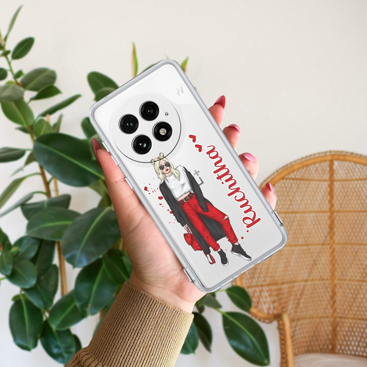 Attitude Girl Customize Transparent Silicon Case For OnePlus