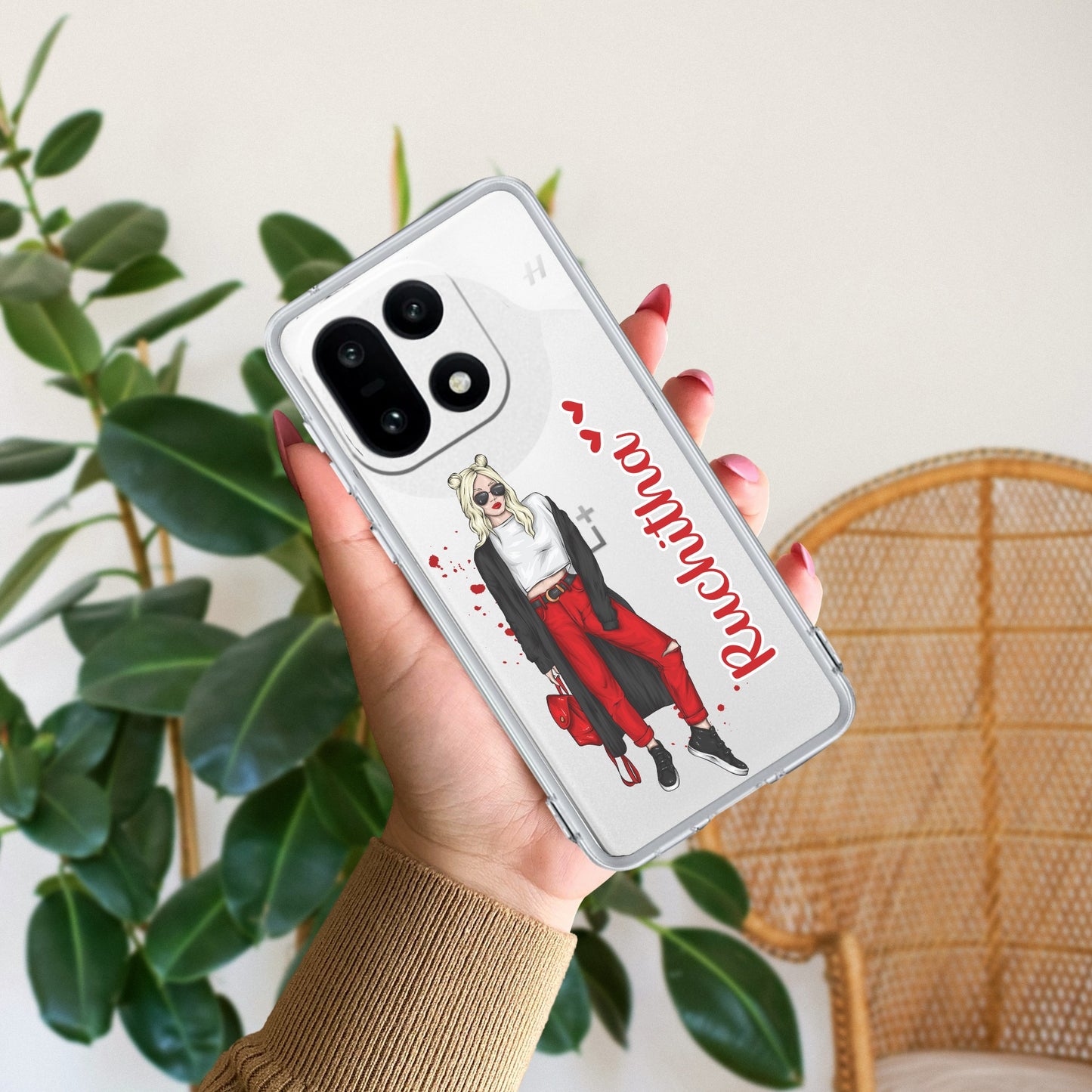 Attitude Girl Customize Transparent Silicon Case For OnePlus