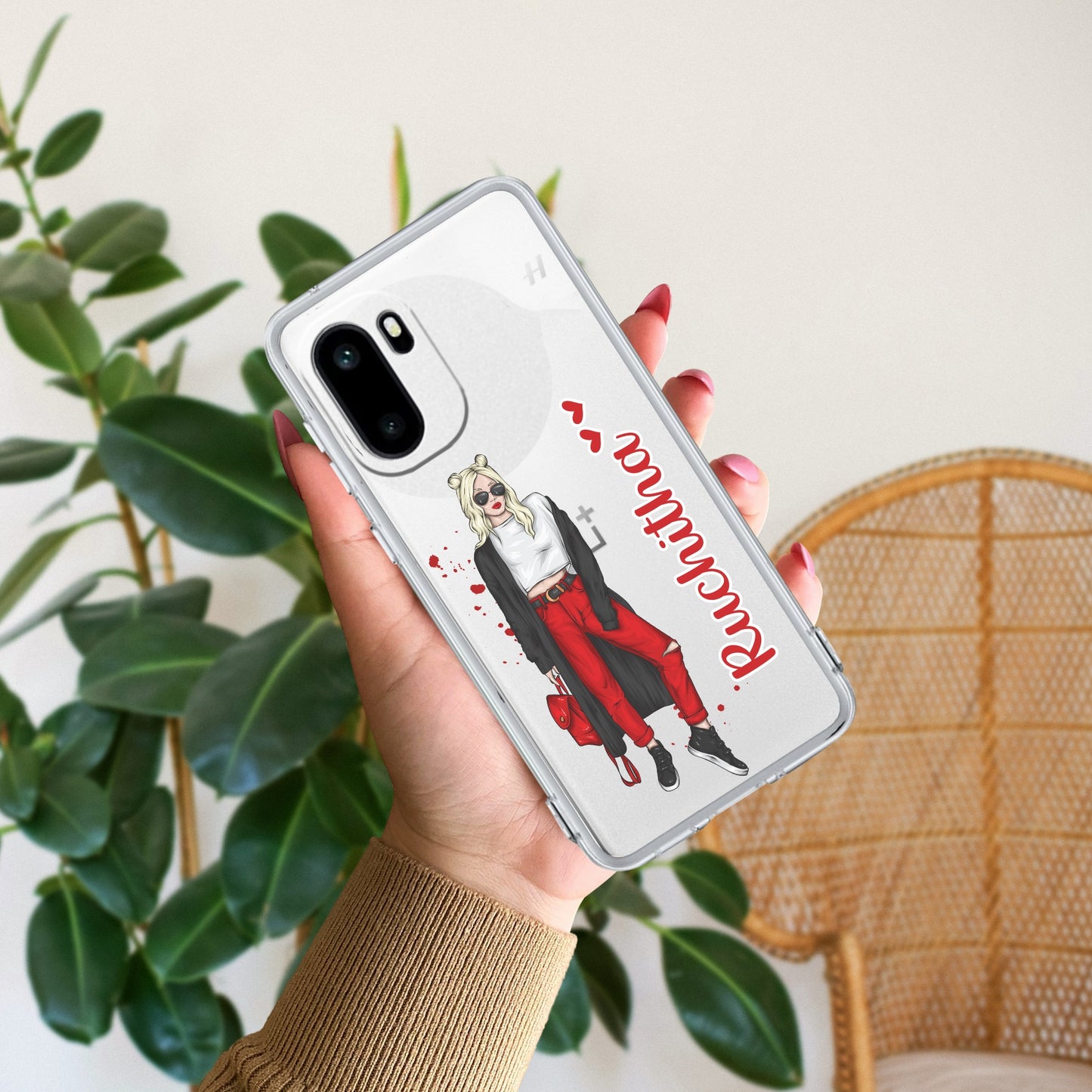Attitude Girl Customize Transparent Silicon Case For OnePlus