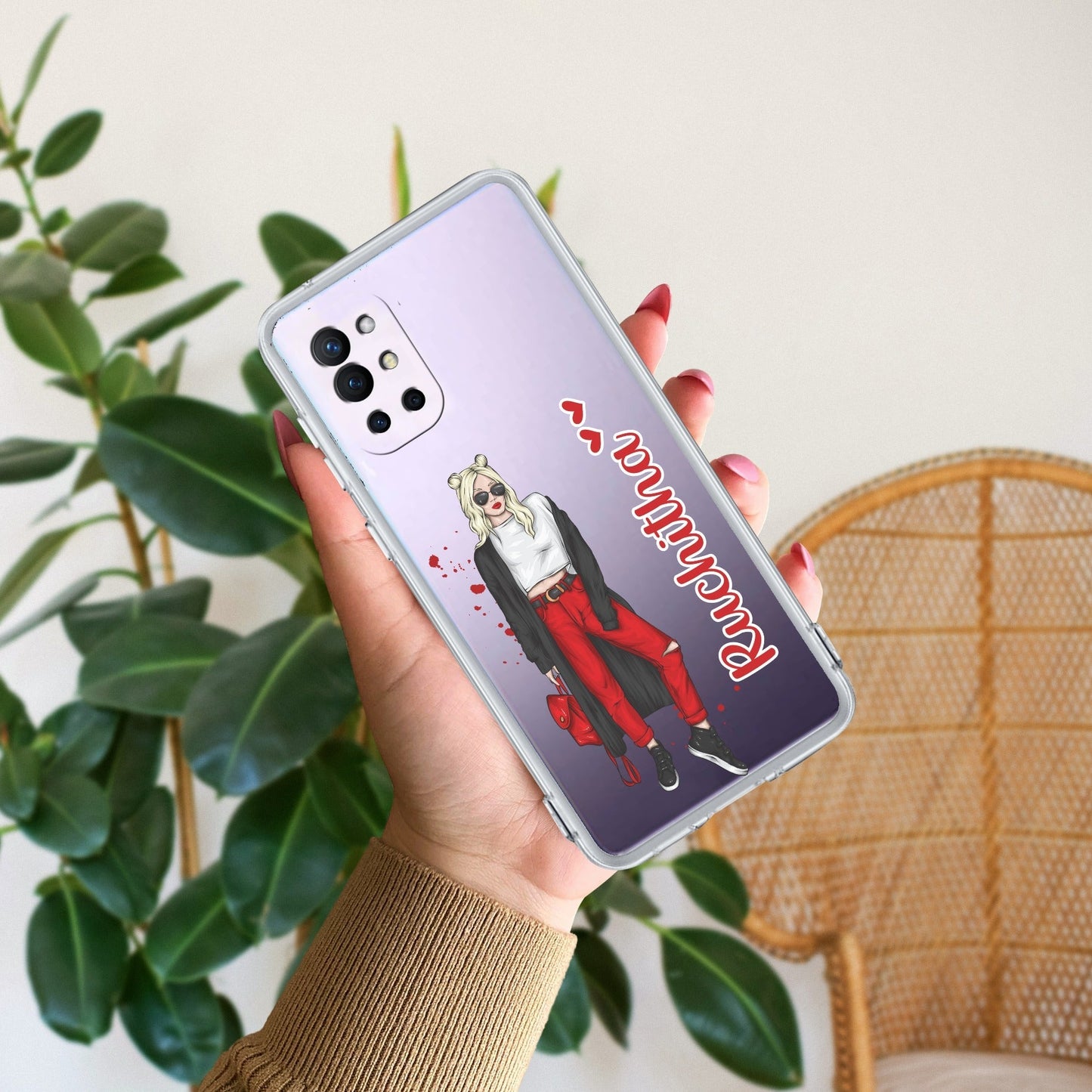 Attitude Girl Customize Transparent Silicon Case For OnePlus