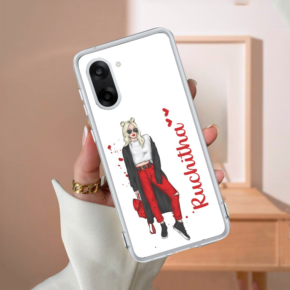 Attitude Girl Customize Transparent Silicon Case For OnePlus