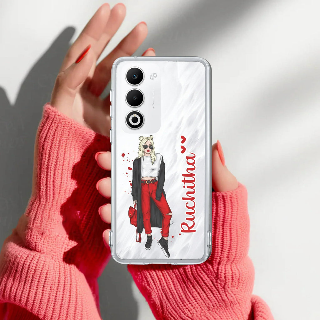 Attitude Girl Customize Anti Yellow Case For Oppo A5 5G