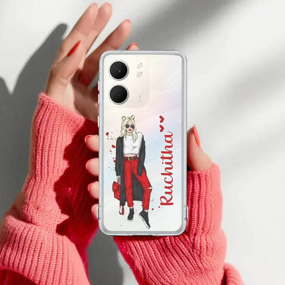 Attitude Girl Customize Anti Yellow Case For Oppo A5X 5G