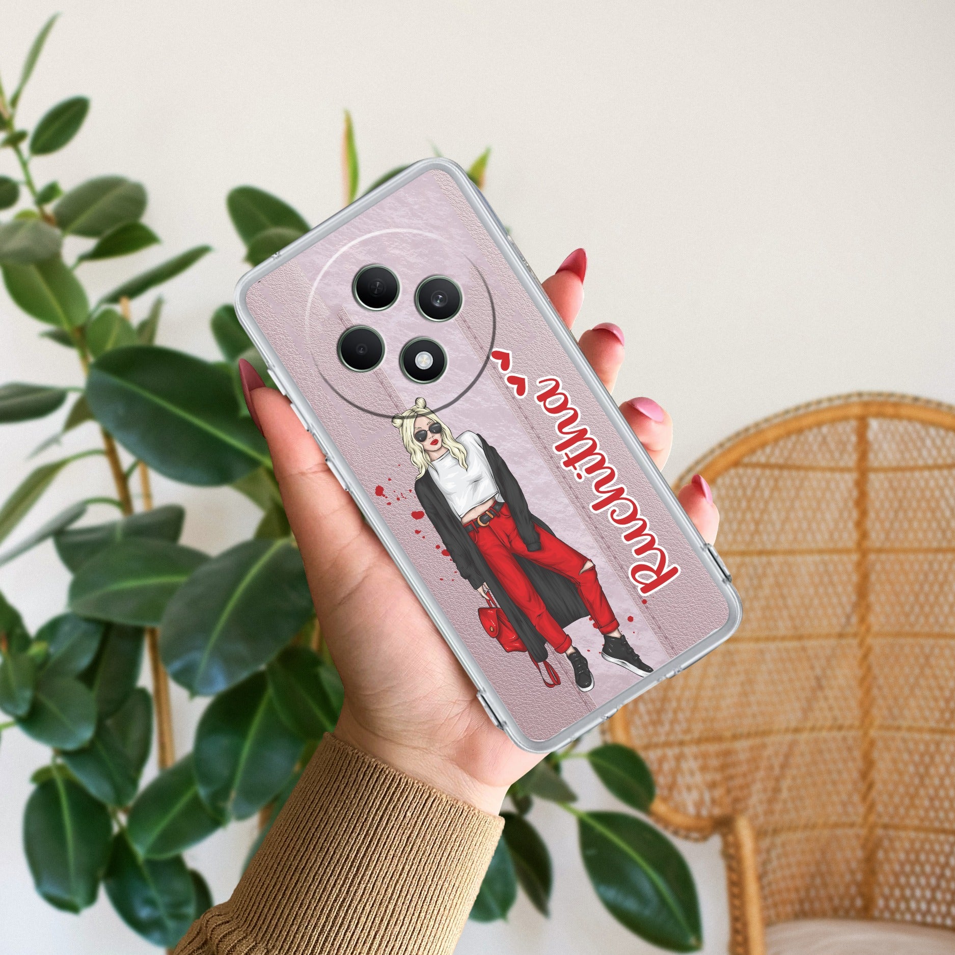 Attitude Girl Customize Anti Yellow Case For Oppo A18 4G