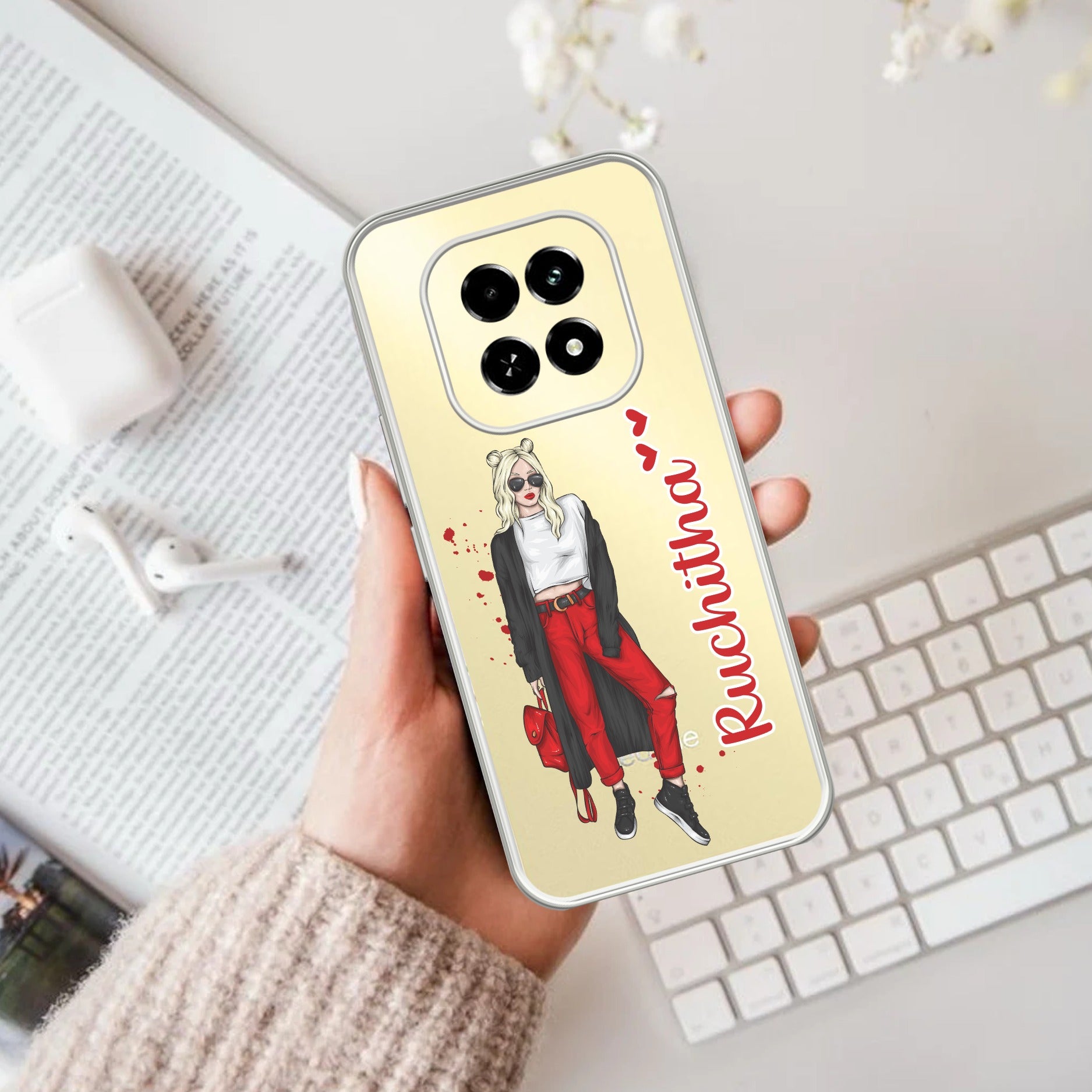 Attitude Girl Customize Anti Yellow Case For Oppo F29 5G