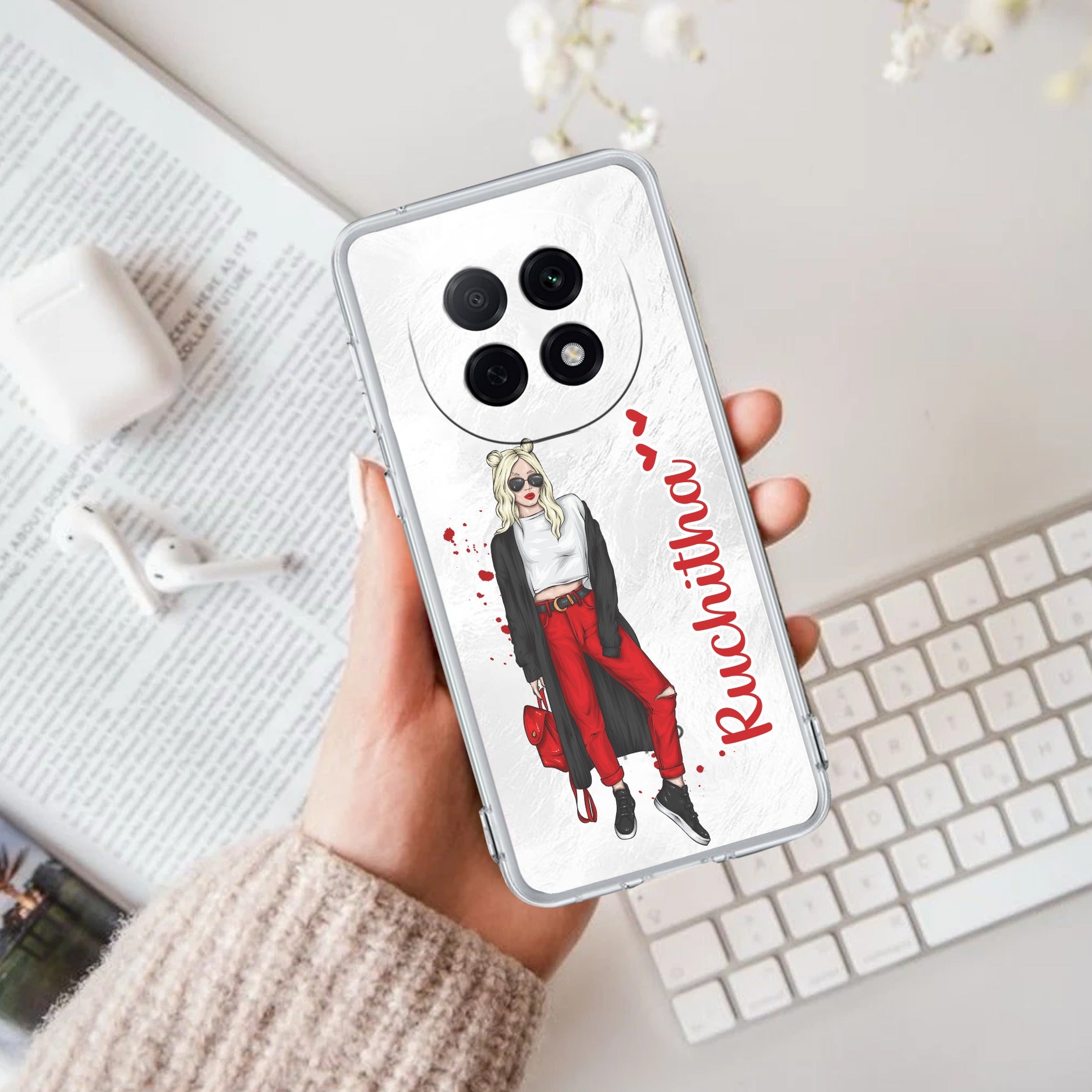 Attitude Girl Customize Transparent Silicon Case For Oppo F29 Pro 5G
