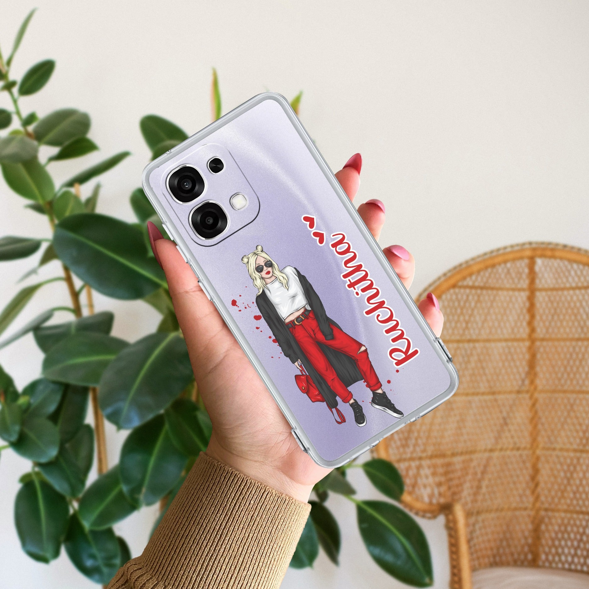Attitude Girl Customize Transparent Silicon Case For Oppo F33 5G