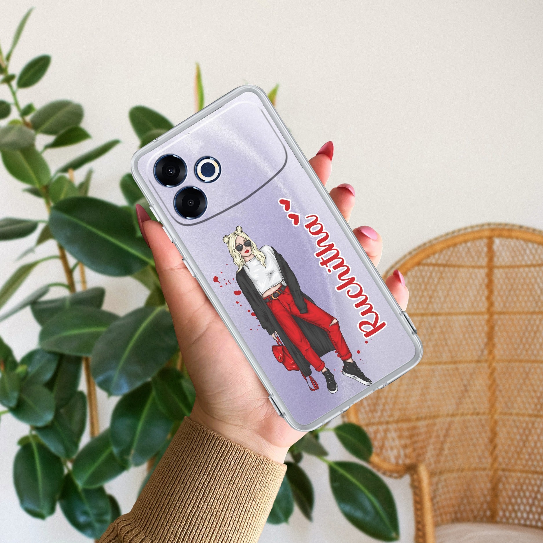 Attitude Girl Customize Transparent Silicon Case For Oppo F33 Pro 5G