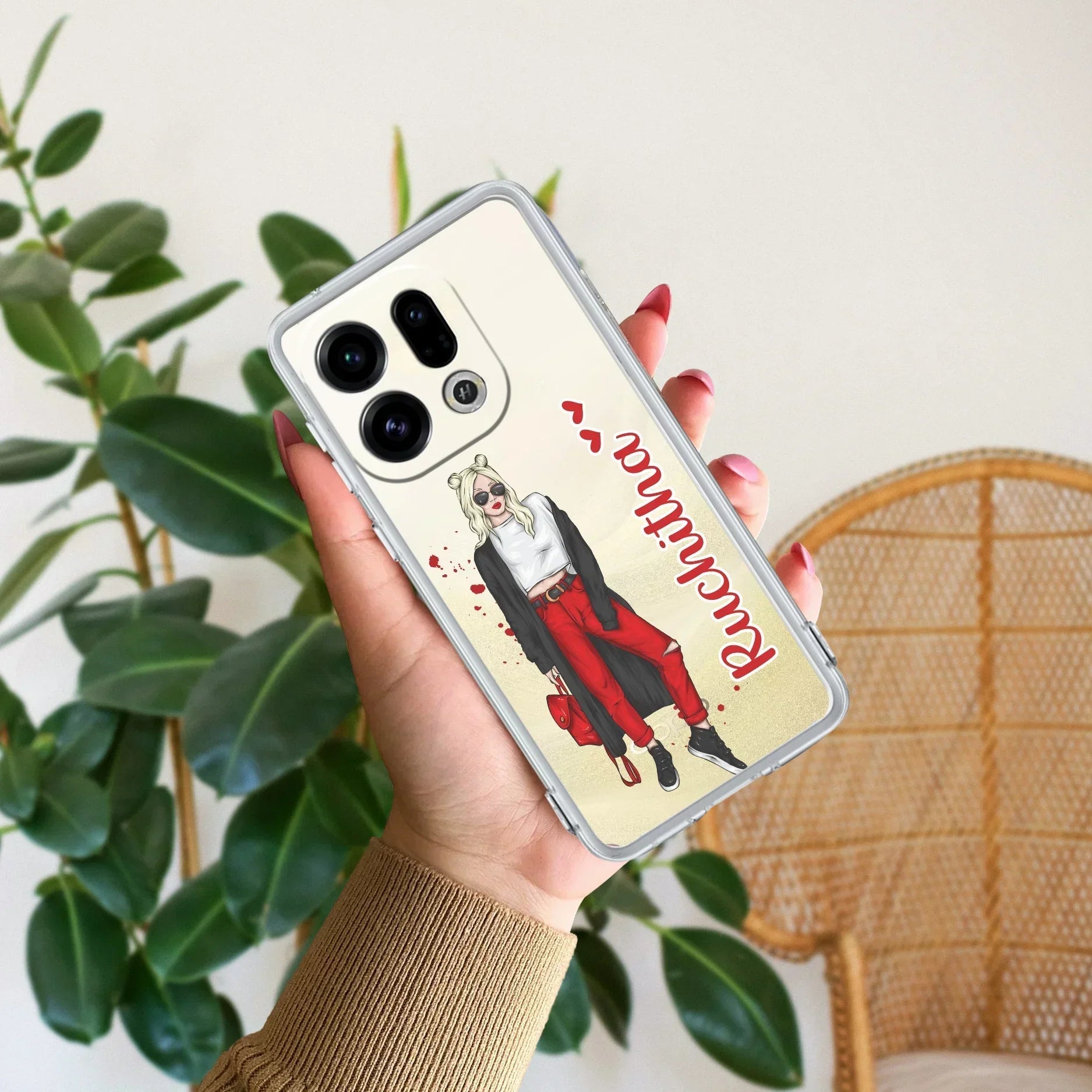 Attitude Girl Customize Anti Yellow Case For Oppo Find X9 5G