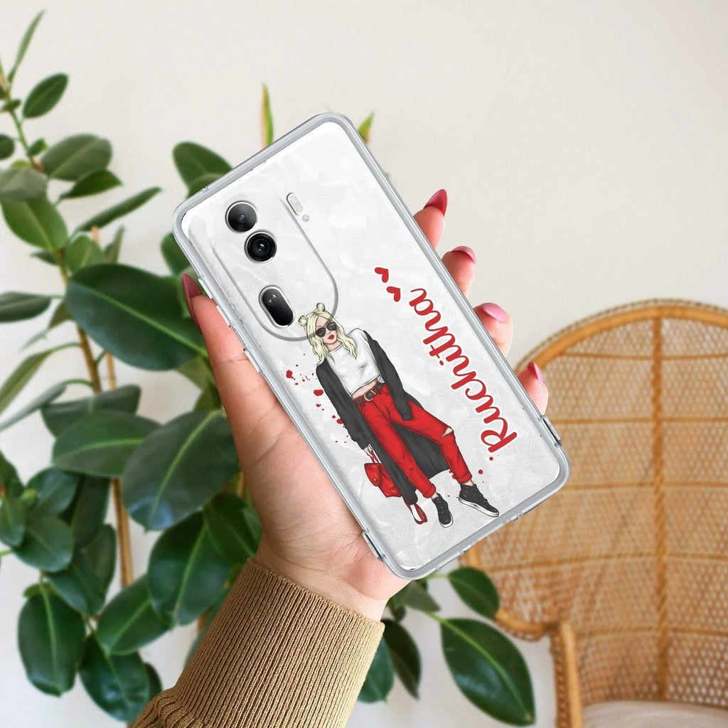 Attitude Girl Customize Anti Yellow Case For Oppo Reno 11 Pro 5G