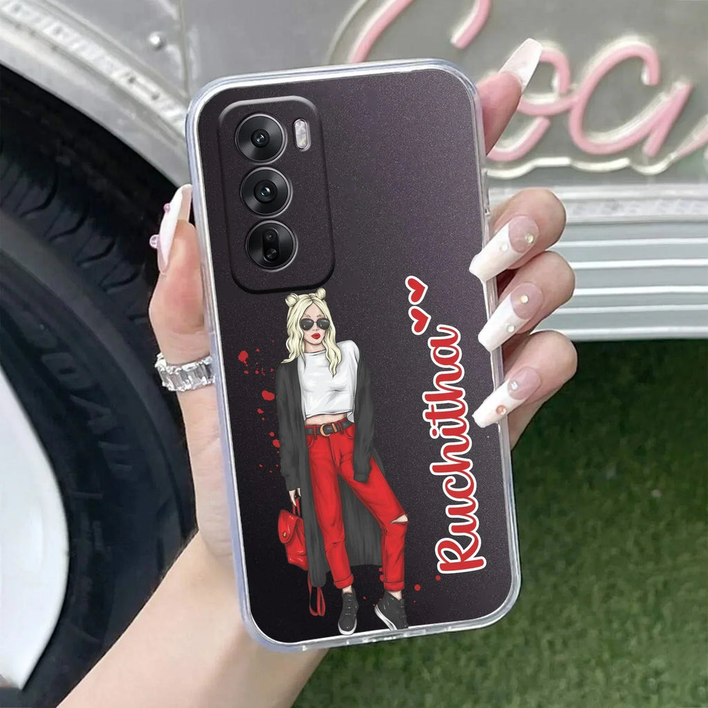 Attitude Girl Customize Anti Yellow Case For Oppo Reno 12 Pro 5G