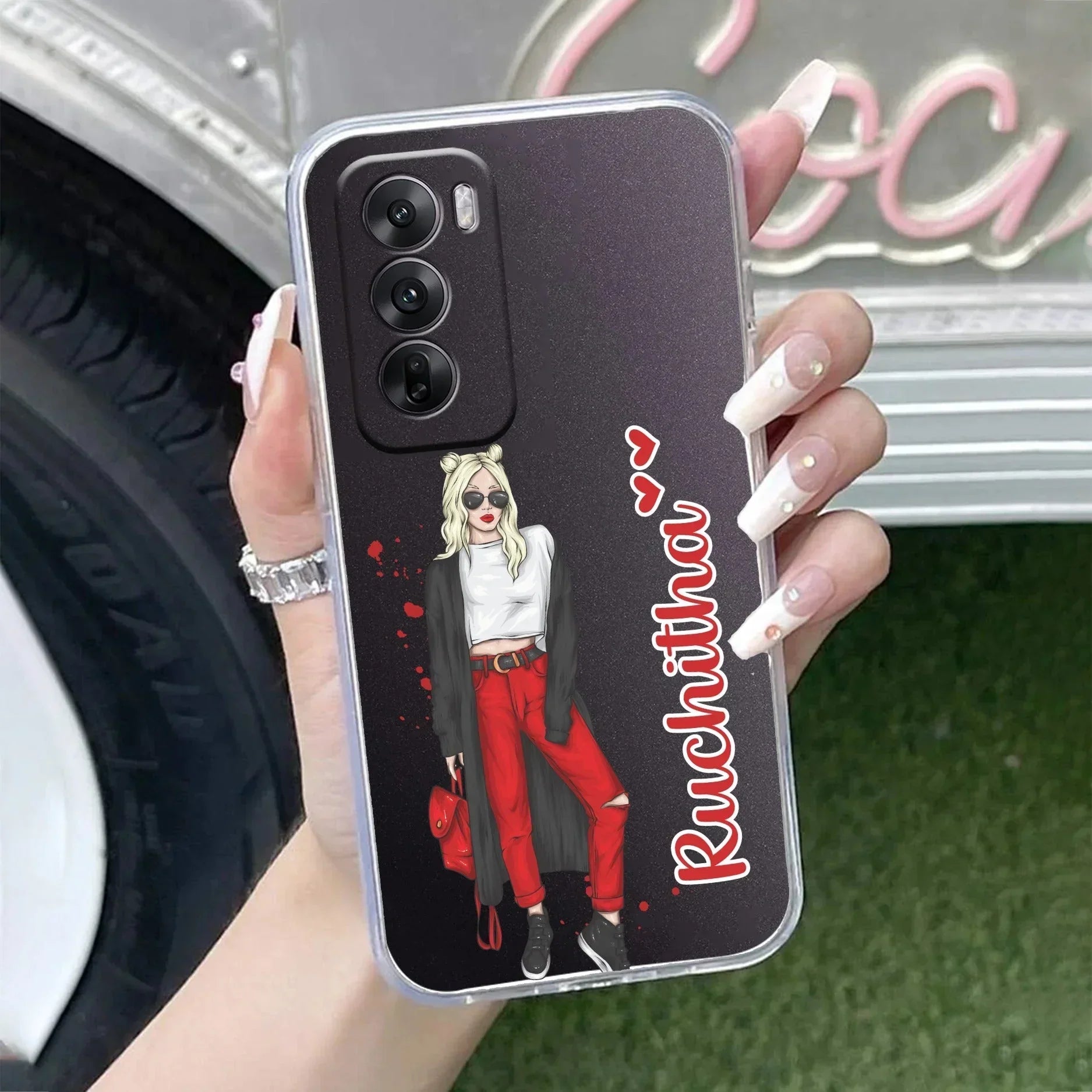 Attitude Girl Customize Anti Yellow Case For Oppo Reno 12 Pro 5G