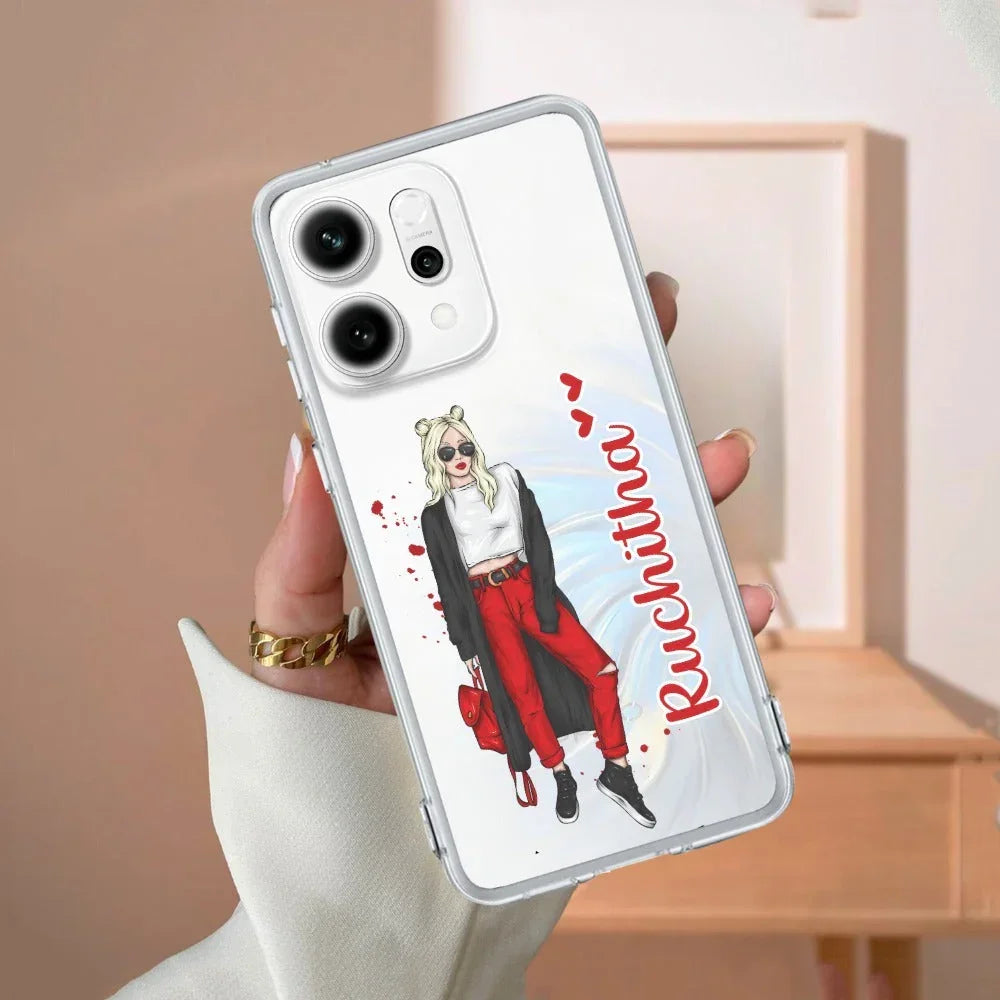 Attitude Girl Customize Anti Yellow Case For OPPO Reno 14 Pro 5G
