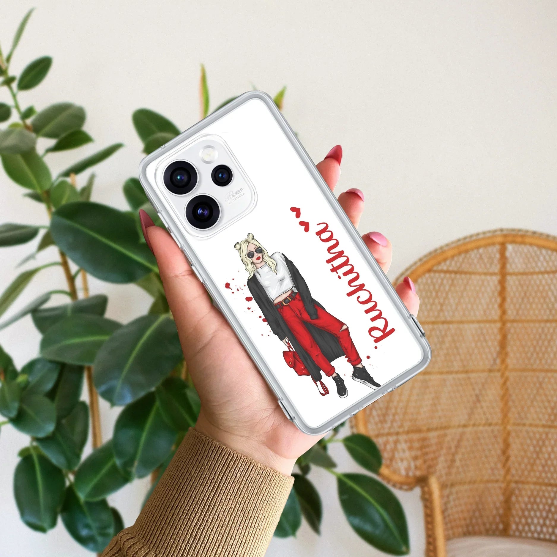 Attitude Girl Customize Anti Yellow Case For Oppo Reno 15 Pro Mini 5G