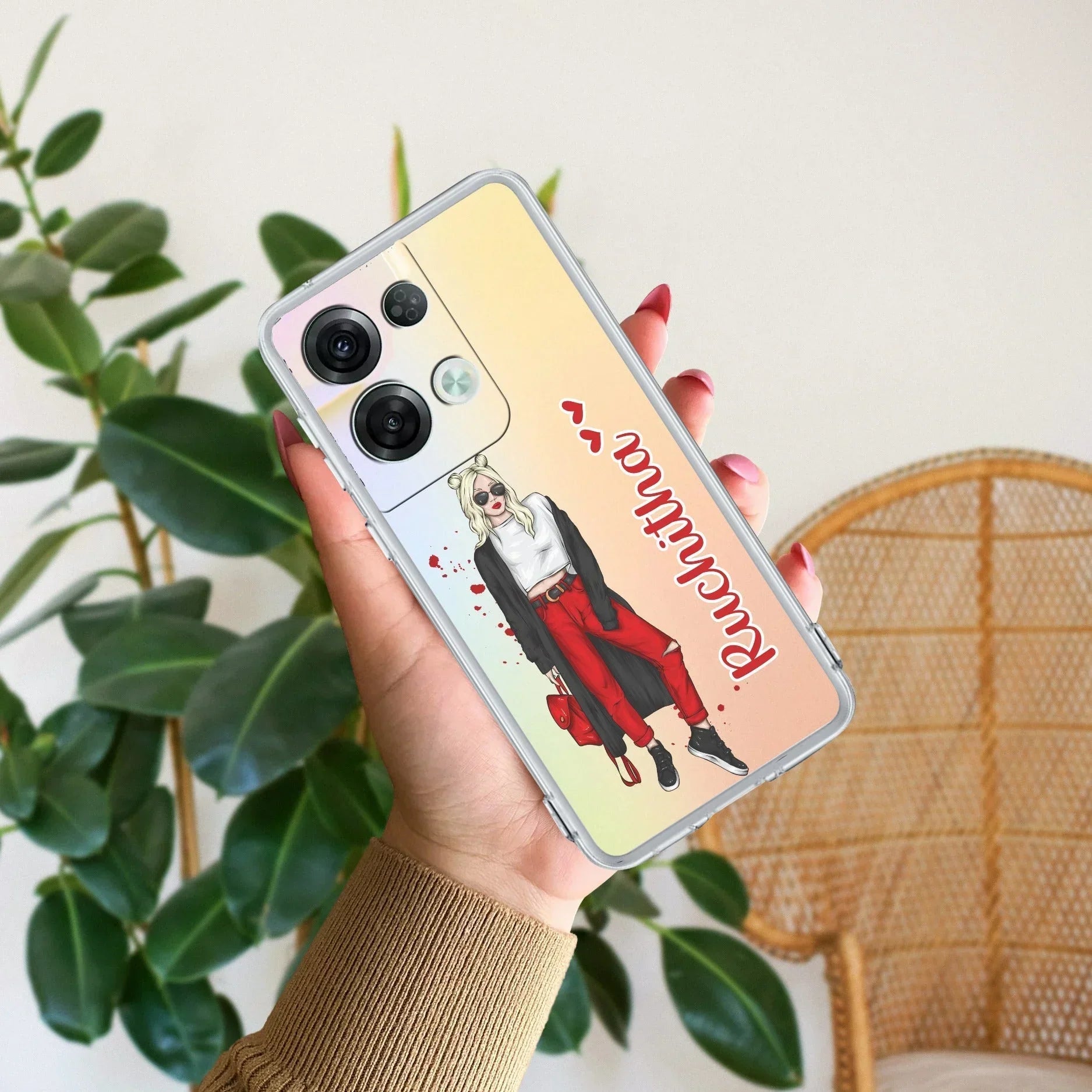 Attitude Girl Customize Anti Yellow Case For Oppo Reno 8 Pro 5G