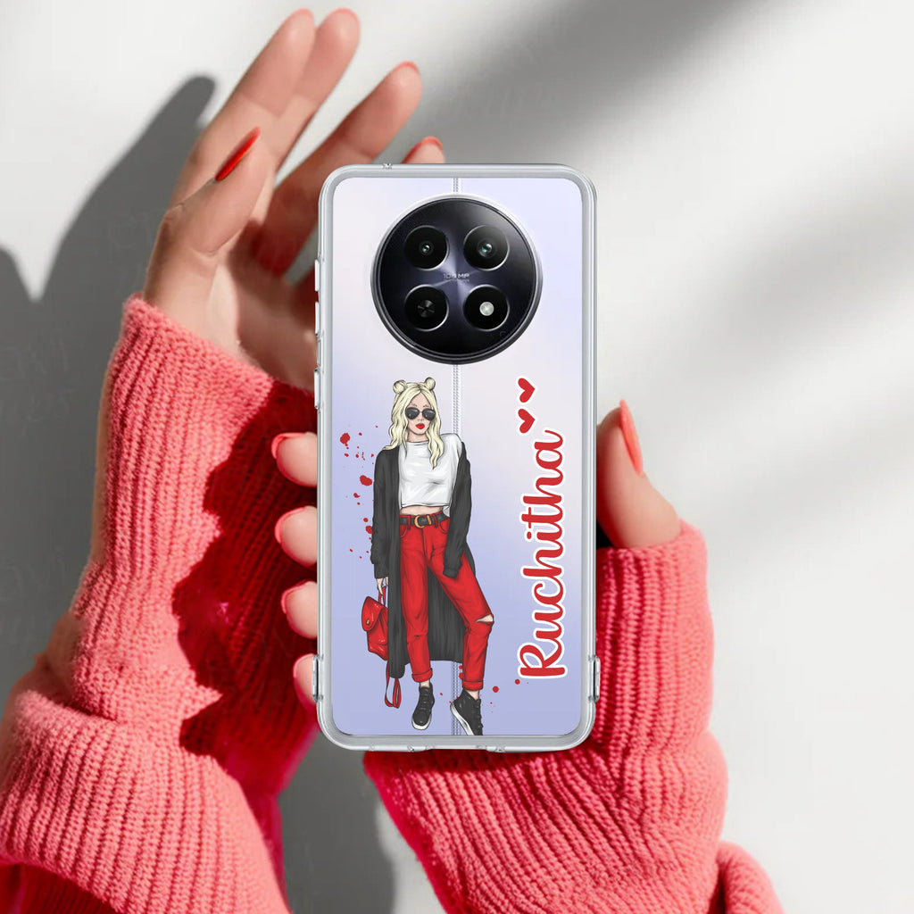 Attitude Girl  Customize Anti Yelllow Case For Realme Narzo N65 5G