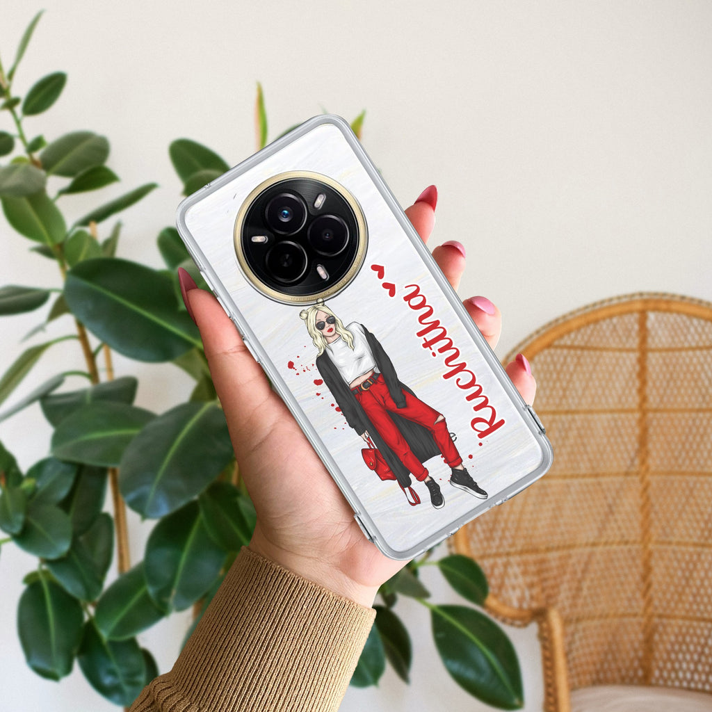 Attitude Girl  Customize Anti Yelllow Case For Realme 14 Pro 5G