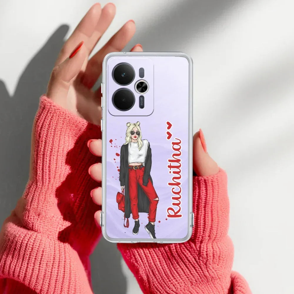 Attitude Girl  Customize Transparent Silicon Case For Realme 15 5G