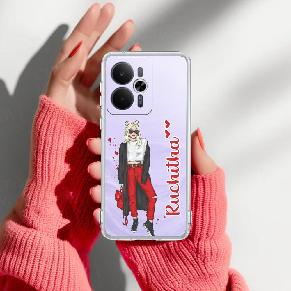 Attitude Girl  Customize Transparent Silicon Case For Realme/Narzo