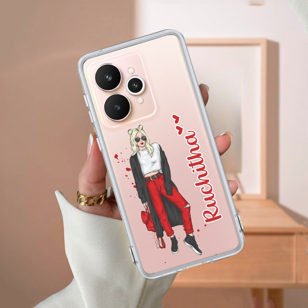 Attitude Girl  Customize Transparent Silicon Case For Realme/Narzo