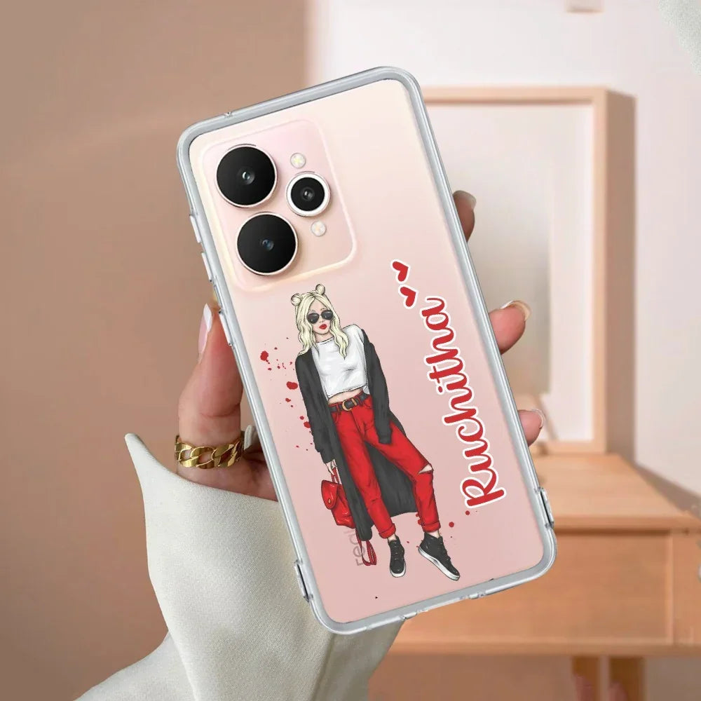 Attitude Girl  Customize Transparent Silicon Case For Realme Narzo 80x 5G