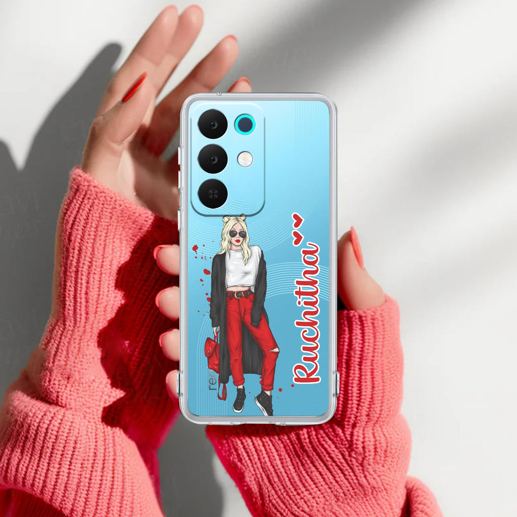 Attitude Girl  Customize Anti Yelllow Case For Realme 15X 5G
