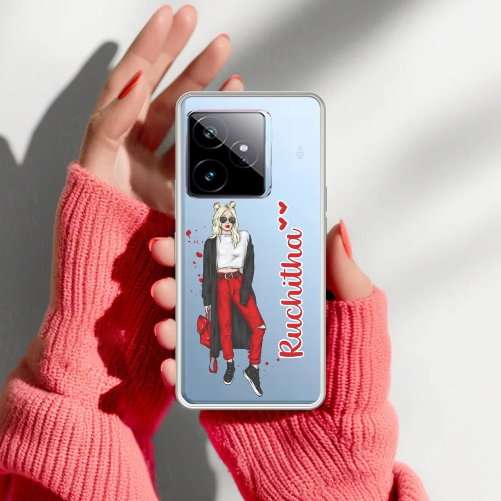 Attitude Girl  Customize Transparent Silicon Case For Realme/Narzo