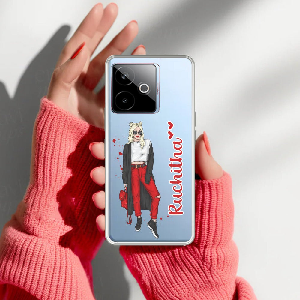 Attitude Girl  Customize Transparent Silicon Case For Realme/Narzo