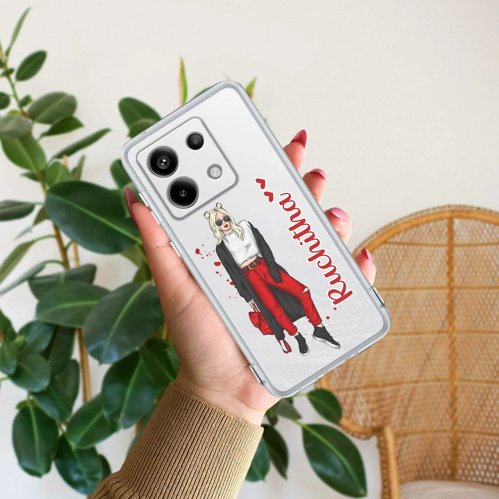 Attitude Girl Customize Transparent Silicon Case For Xiaomi 14 Civi 5G