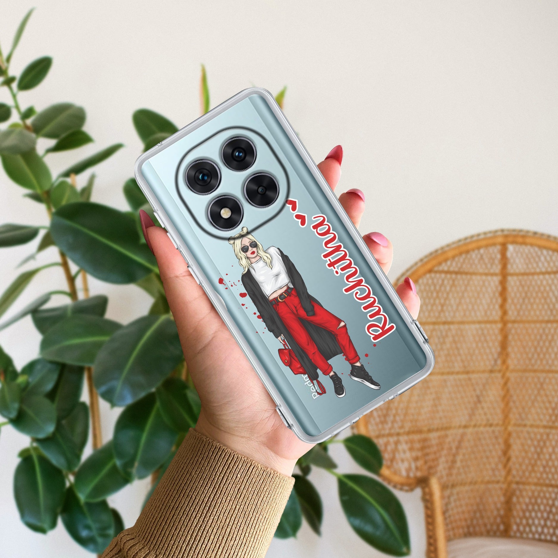 Attitude Girl Customize Transparent Silicon Case For Redmi Note 14 Pro Plus 5G
