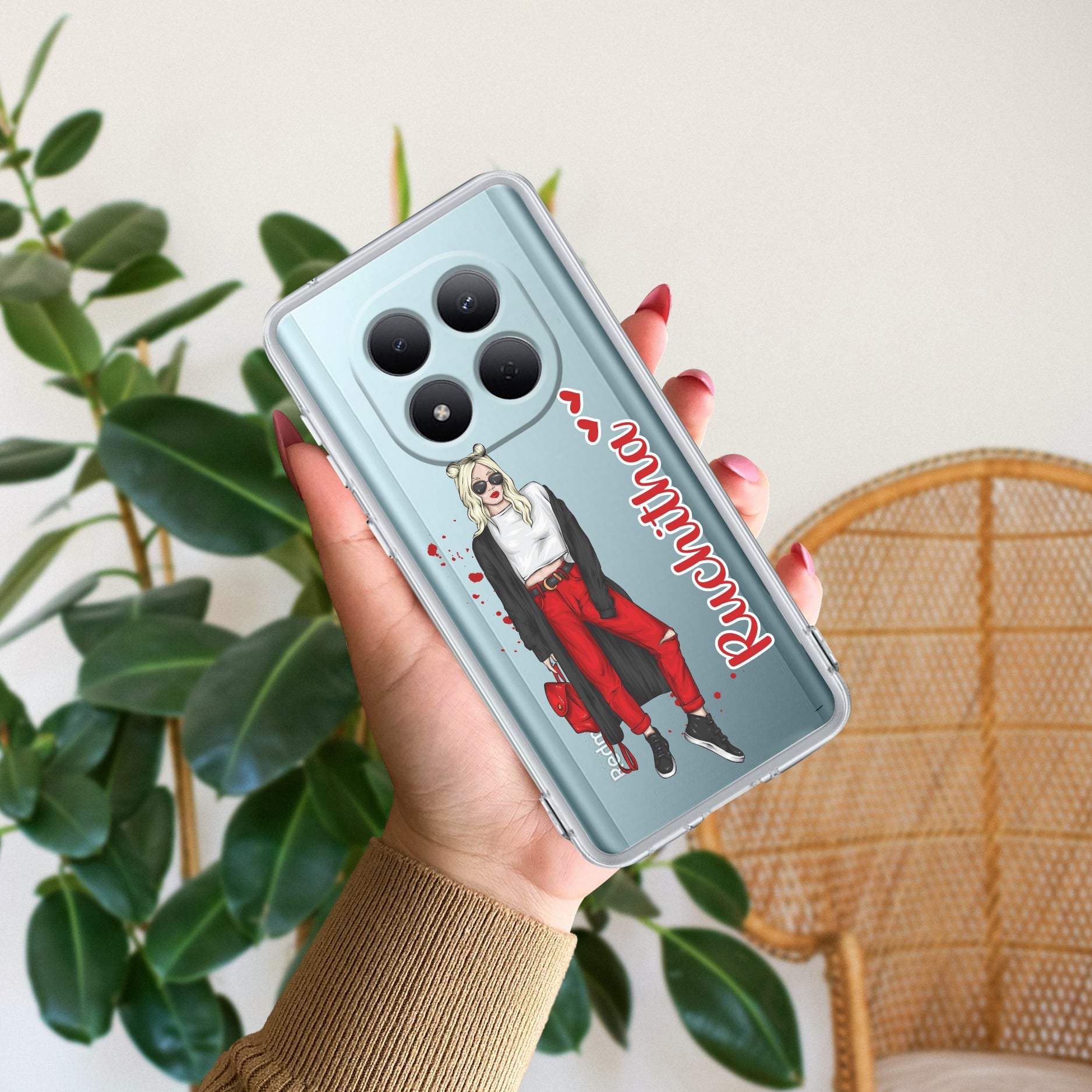 Attitude Girl Customize Transparent Silicon Case For Redmi Note 15 Pro Plus 5G