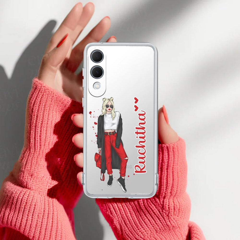 Attitude Girl Customize Transparent Silicon Case For Samsung