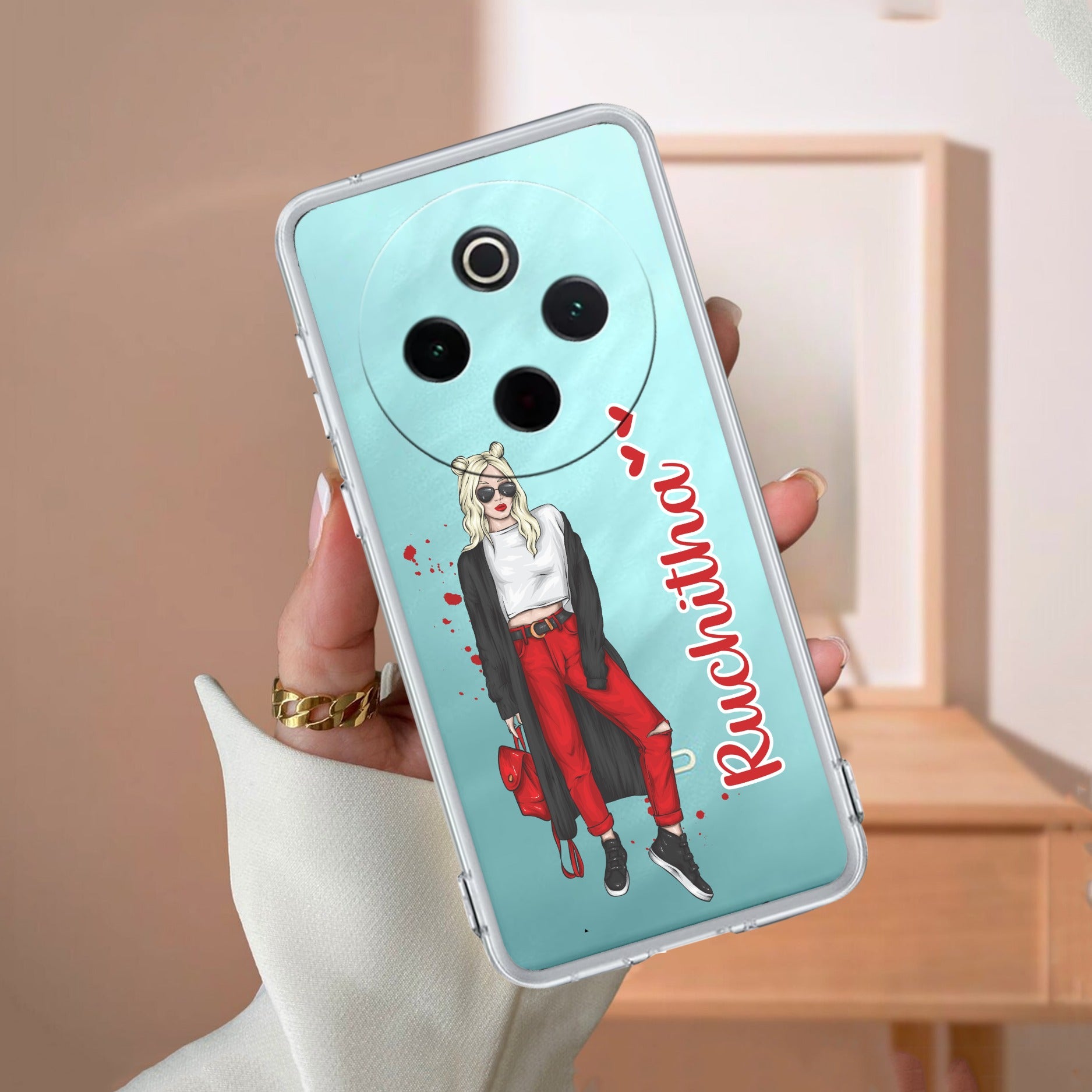 Attitude Girl Customize Transparent Silicon Case For Vivo T4 5G